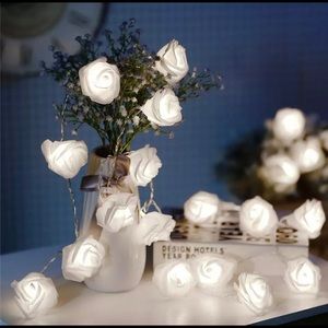 White Rose Shaped Bulb String Light